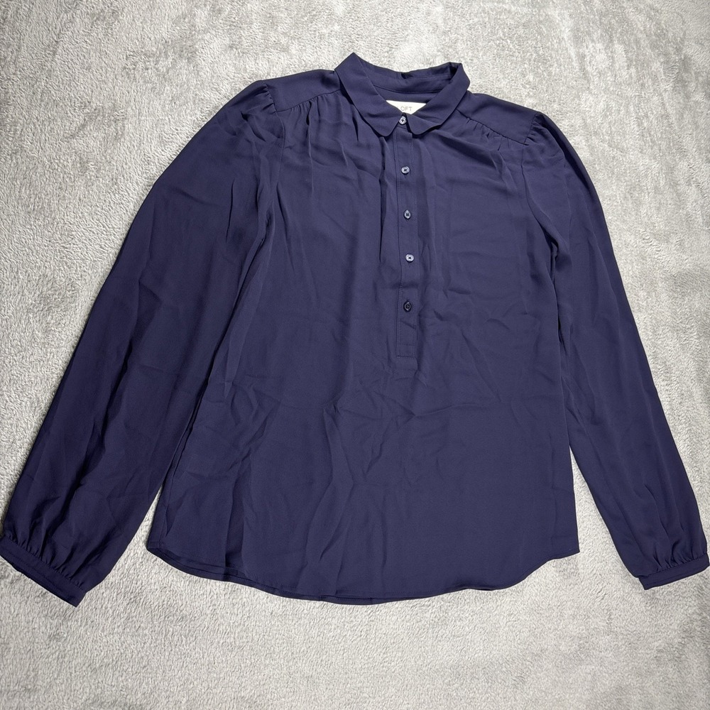 Ann‎ Taylor Loft Women's Plum Long Sleeve 3/4 Sleeve Button-Up Blouse *READ*